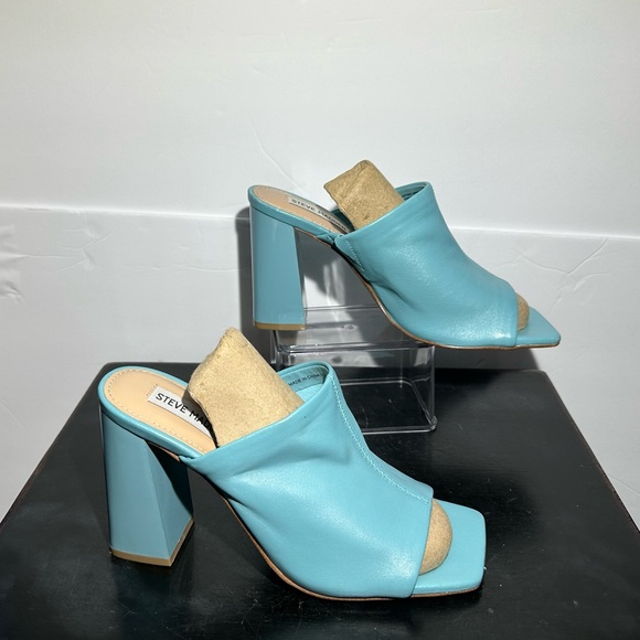 Steve Madden Shoes - Steve Madden Lexia Blue Mule Heels‎ Size 7M
